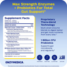 Enzymedica daily Gold + Probiotics 90 gélules avec étiquette