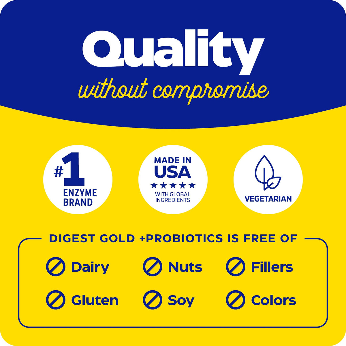 Enzymedica daily Gold + Probiotics, capsules sur une table