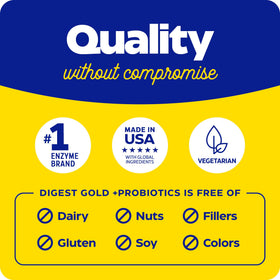 Enzymedica daily Gold + Probiotics, capsules sur une table