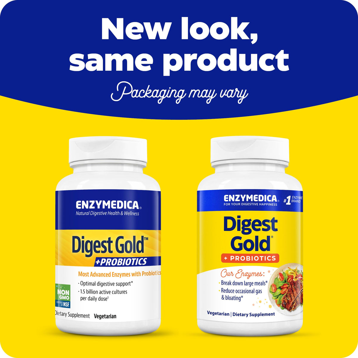 Enzymedica daily Gold + Probiotics, étiquette de produit