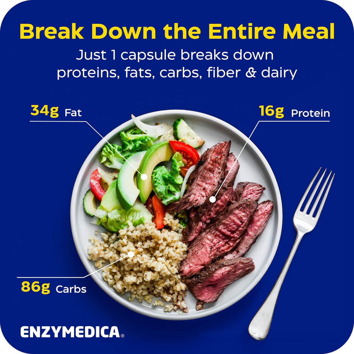 Enzymedica daily Gold + Probiotics vue de côté de la boîte