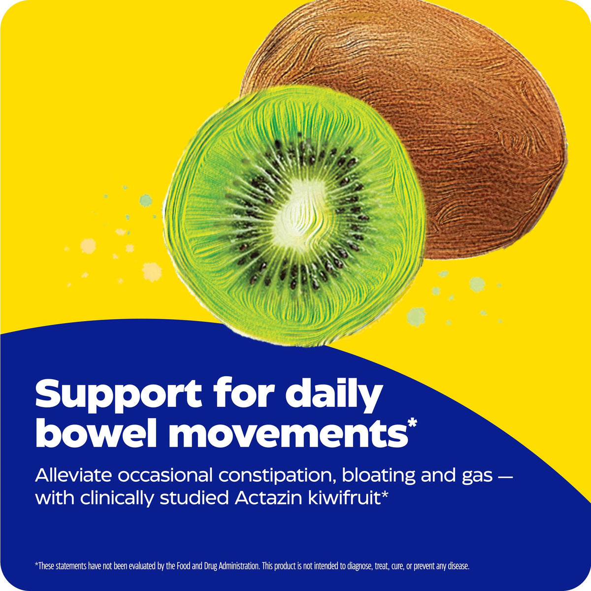Enzymedica Kiwi Regularity avec des kiwis frais en arrière-plan
