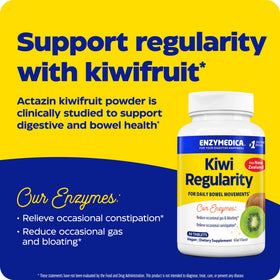 Enzymedica Kiwi Regularity comprimés à mâcher sur une table