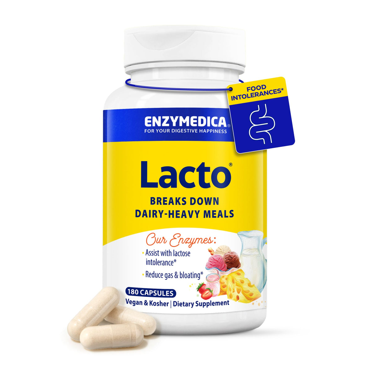 Enzymedica Lacto Enzymes 180 capsules vue avant
