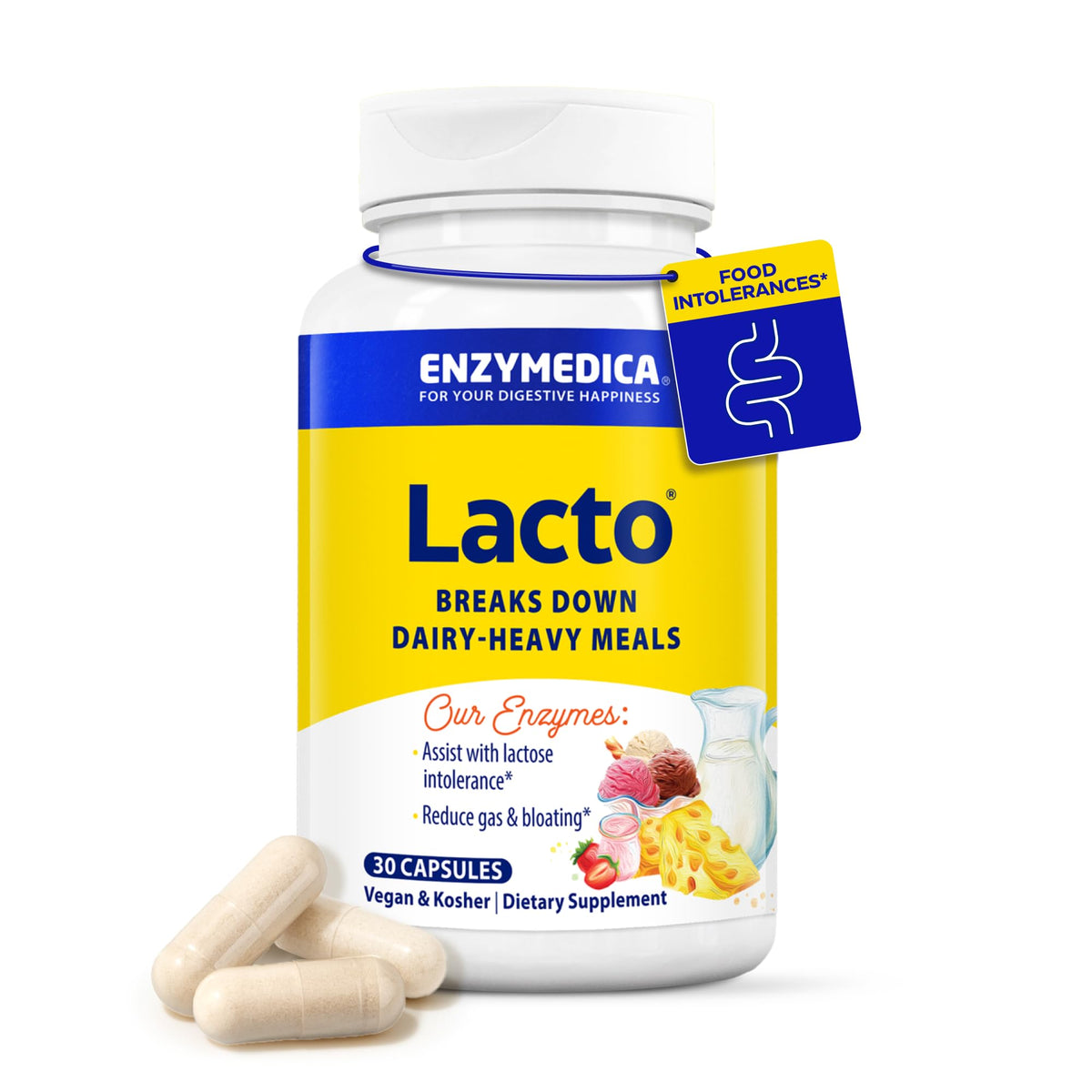 Enzymedica Lacto Enzymes 30 capsules vue de face