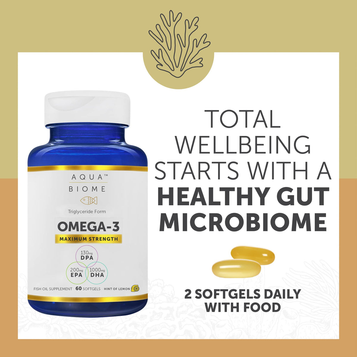 Enzymedica Omega 3 gélules molles ouvertes pour montrer l'intérieur