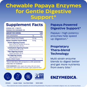 Enzymedica Papaya Complete, emballage avec informations nutritionnelles