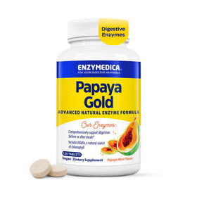 Enzymedica Papaya Gold 120 comprimés à mâcher, packaging avant
