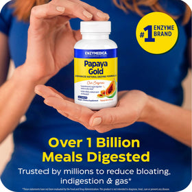 Enzymedica Papaya Gold, arrière de l'emballage avec informations nutritionnelles