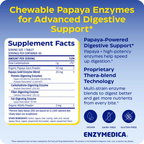 Enzymedica Papaya Gold comprimés à mâcher menthe, vue de côté