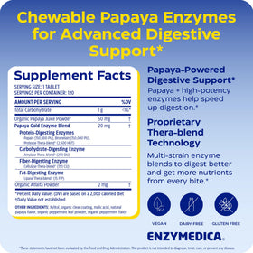 Enzymedica Papaya Gold comprimés menthe, vue de côté