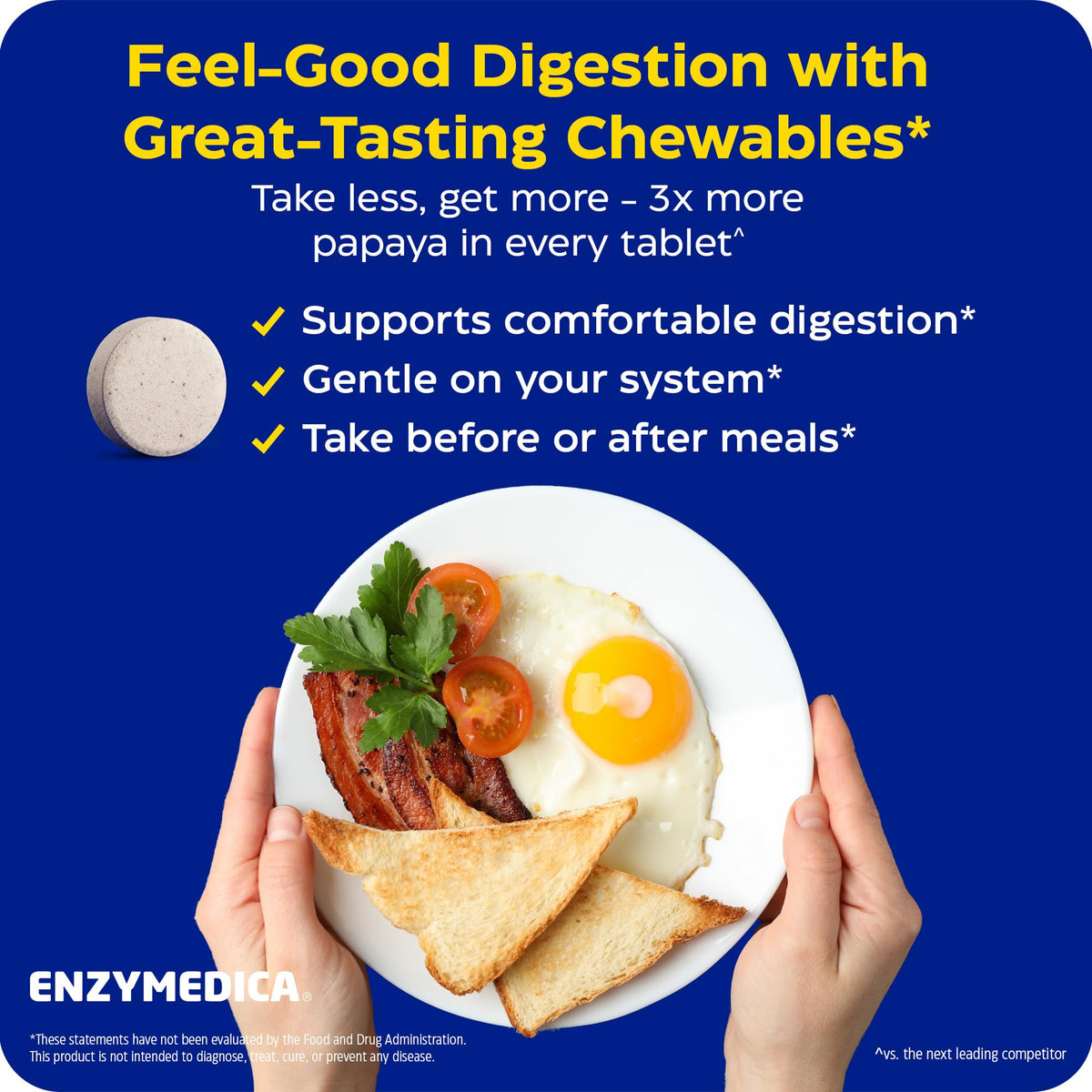Enzymedica Papaya Gold, ingrédients naturels sur l'emballage