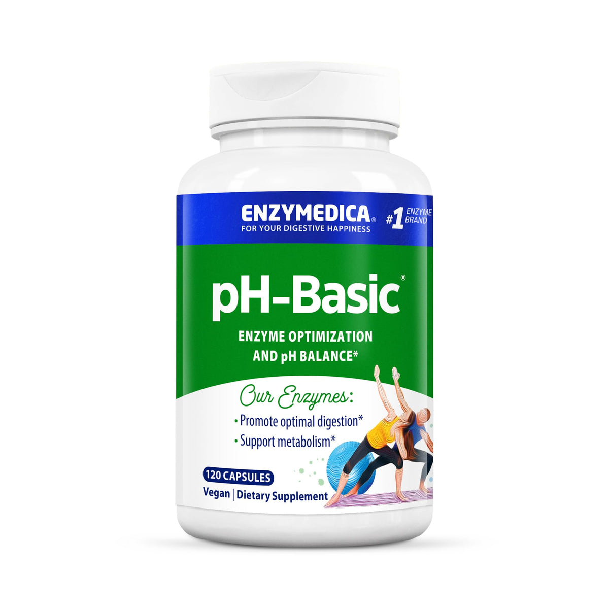 Enzymedica pH-Basic 120 capsules vue de face