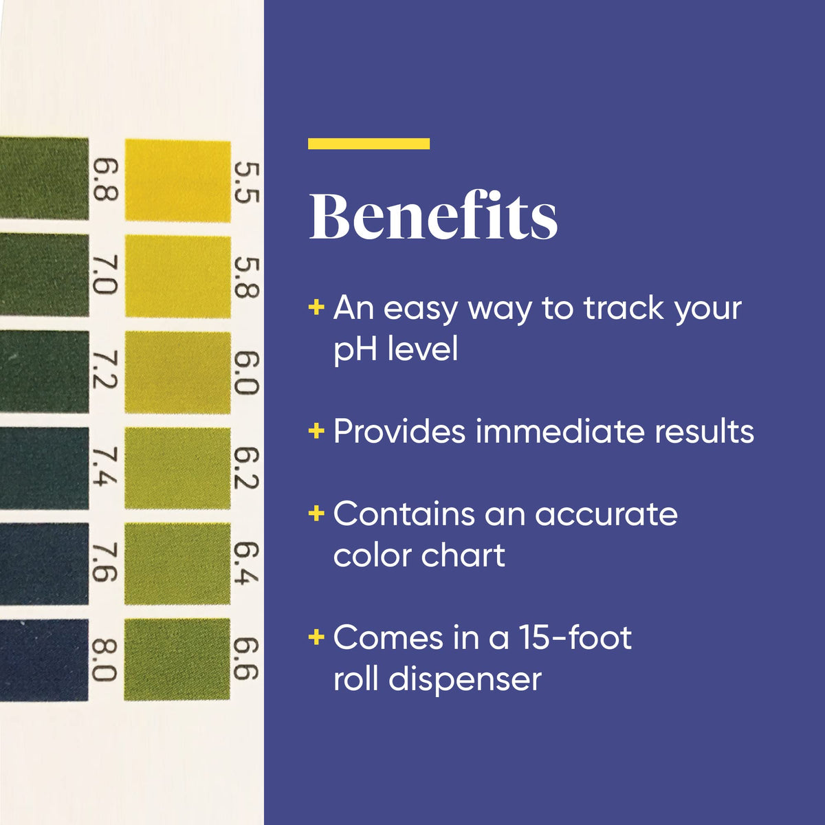 Enzymedica pH-Strips avec charte de couleurs pour comparaison des résultats