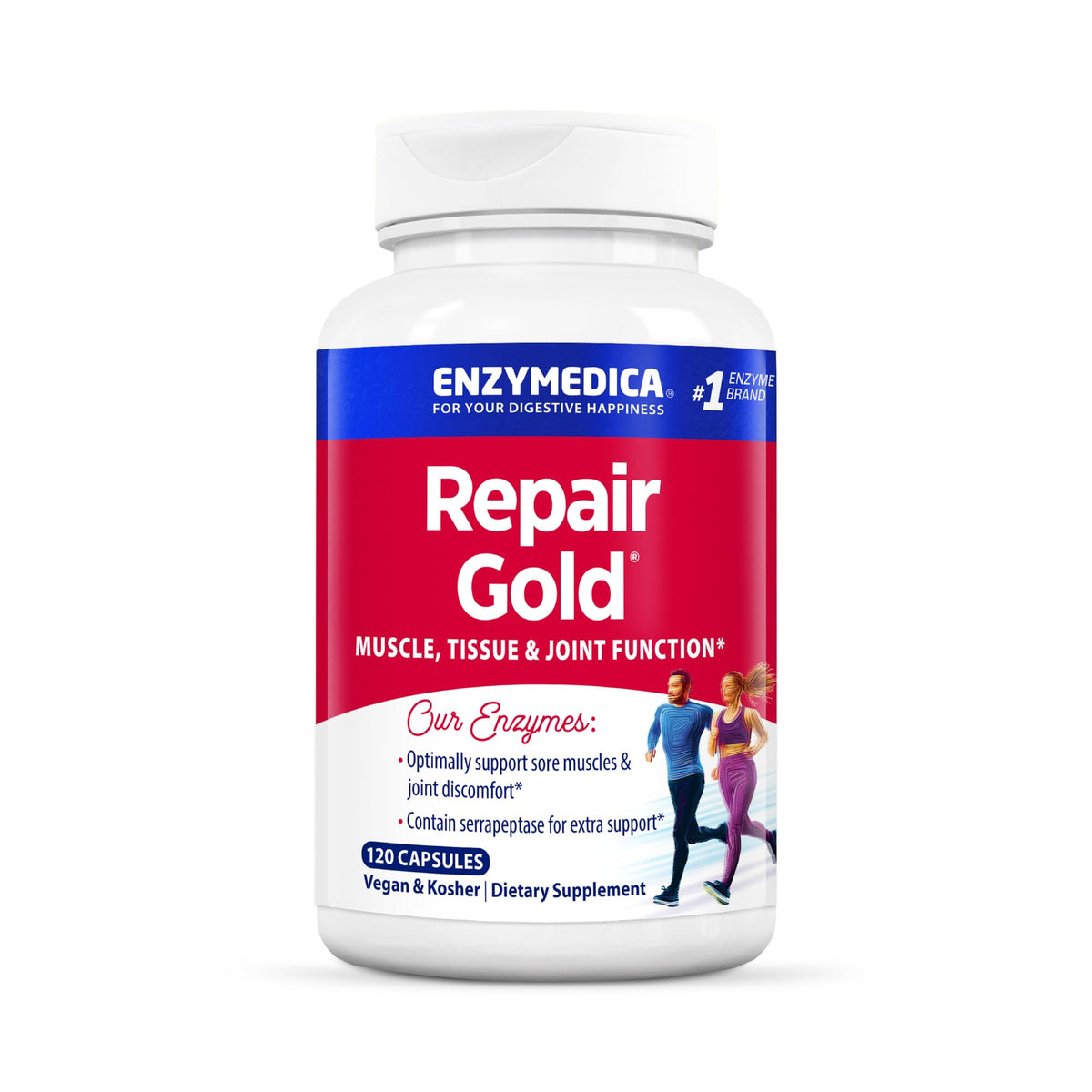 Enzymedica Repair Gold 120 Capsules vue avant avec étiquette