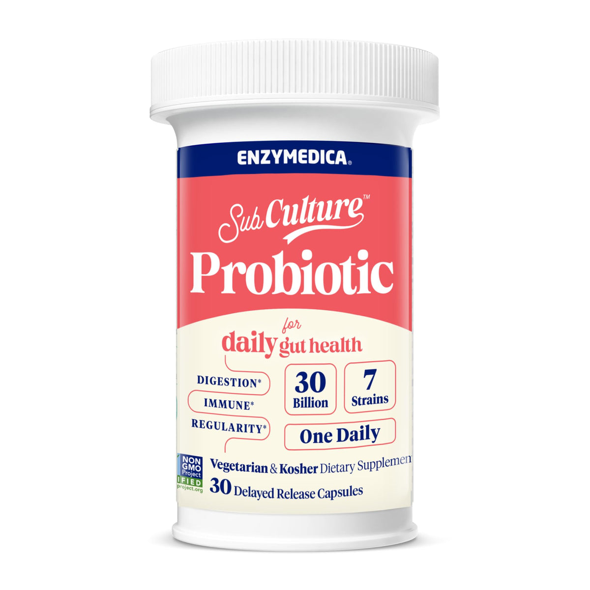 Enzymedica SubCulture Probiotique 30 capsules vue de face