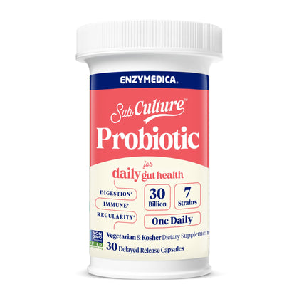 Enzymedica SubCulture Probiotique 30 capsules vue de face