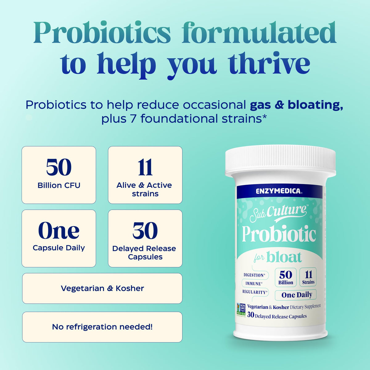 Enzymedica SubCulture Probiotique bouteille avec capsules