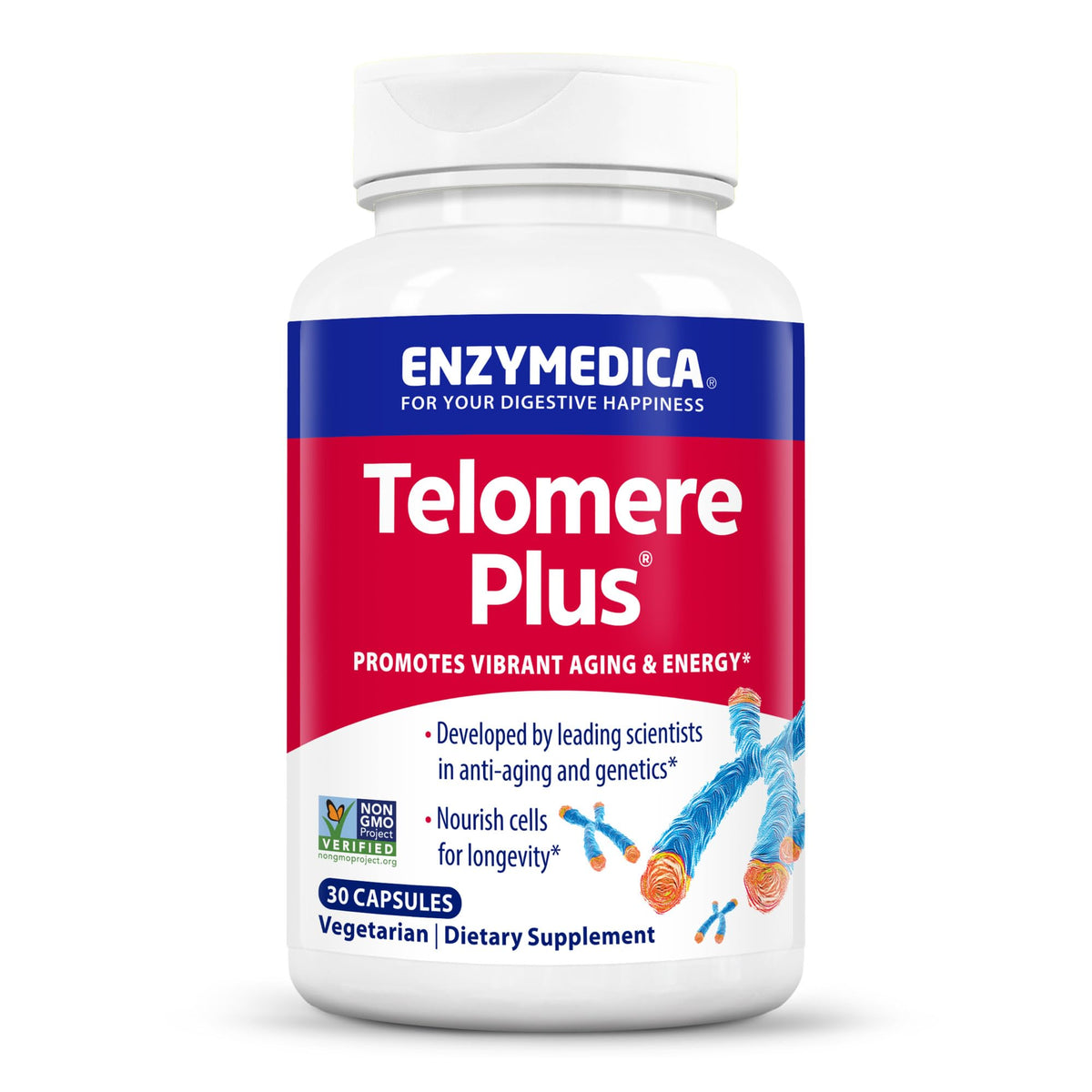 Enzymedica Telomere Plus 30 capsules vue de face