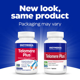 Enzymedica Telomere Plus capsules ouvertes sur une table