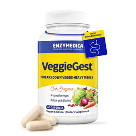 Enzymedica VeggieGest 60 capsules, vue de face