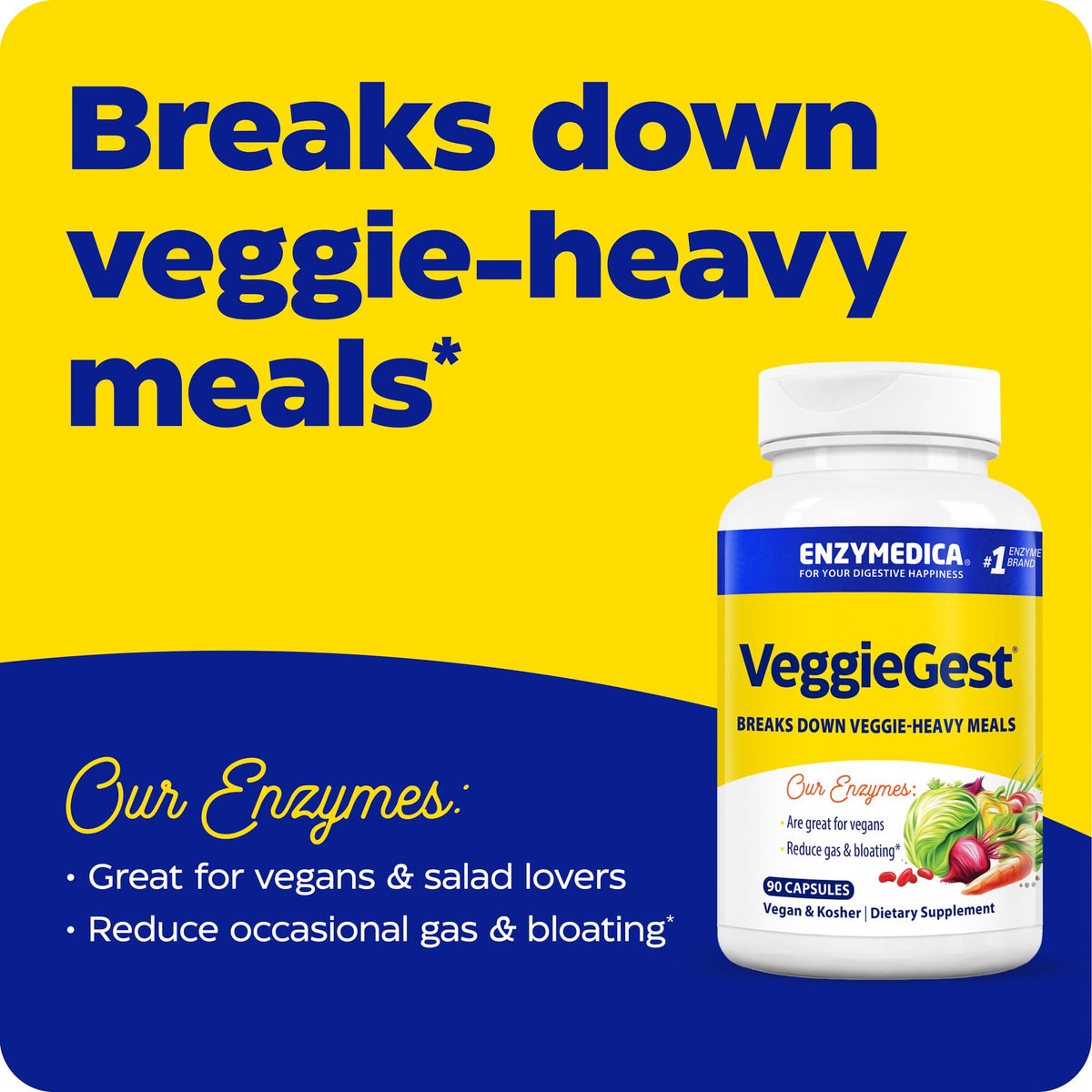 Enzymedica VeggieGest emballage et capsules
