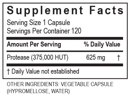 Enzymes Protease 375K boîte avec 120 capsules