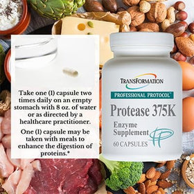 Enzymes Protease 375K capsules dans un verre d'eau