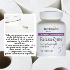 Enzymes ReleaseZyme capsules sur une table