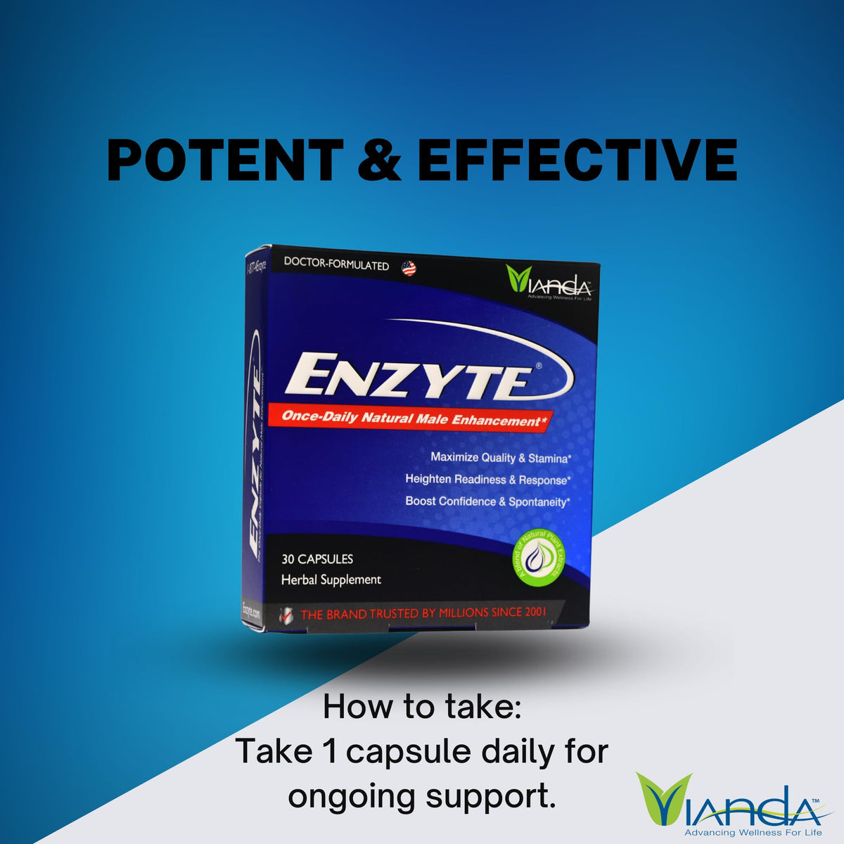 Enzyte MRC Complément Alimentaire Masculin 30 Capsules côté