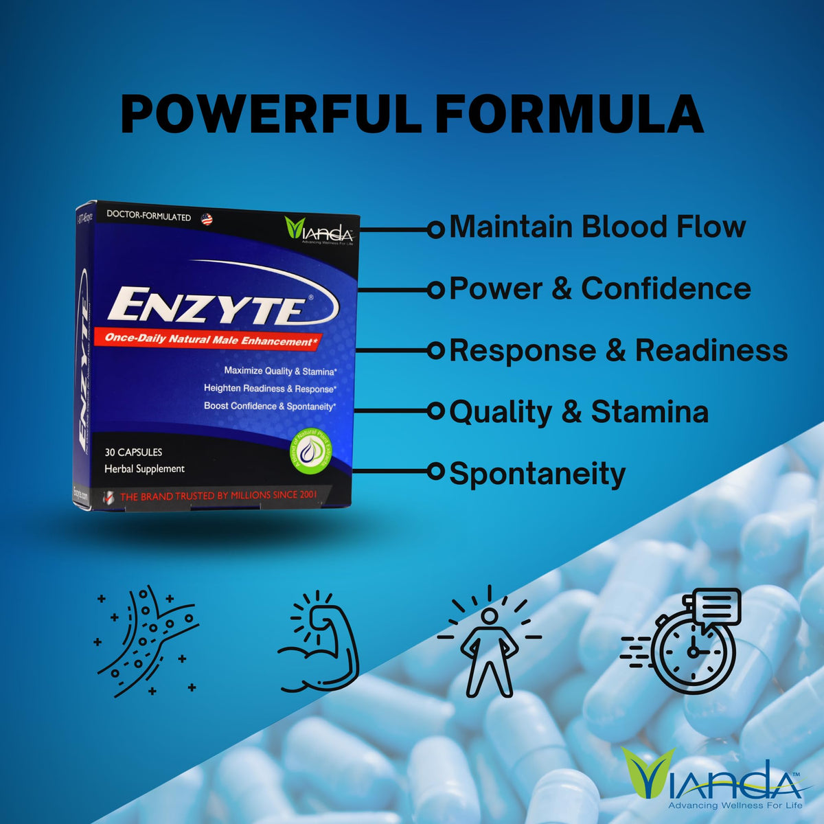 Enzyte MRC Complément Alimentaire Masculin 30 Capsules emballage