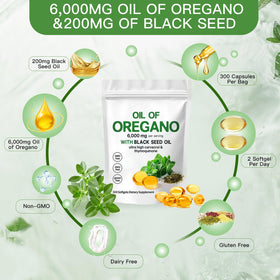 EOQIFJM gélules d'huile d'origan avec des ingrédients naturels