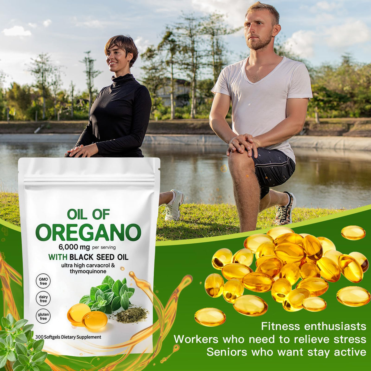 EOQIFJM gélules d'huile d'origan en mode de vie actif