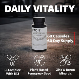 EPIC-T Soutien Testostérone 60 Capsules avec étiquette visible