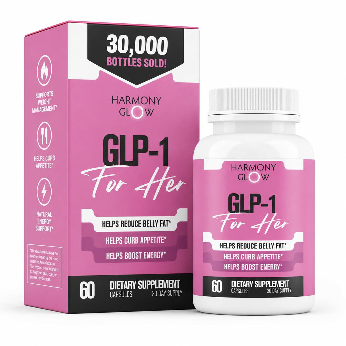 EPN Supplements Harmony Glow GLP-1 60 capsules front view