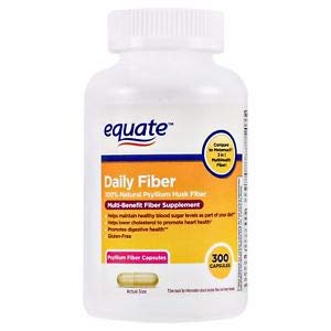 Equate Daily Fiber 300 capsules de psyllium en vue de face