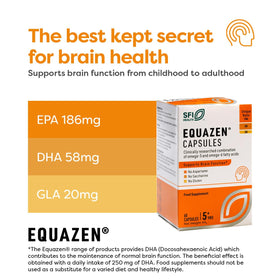 Equazen Capsules Omega 3 & 6 emballage avec informations nutritionnelles