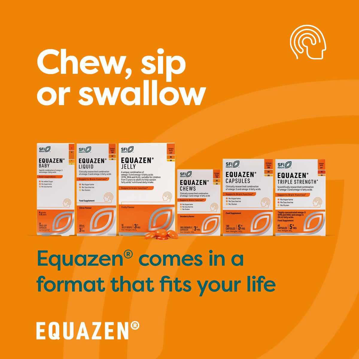 Equazen Omega 3 & 6 avec des éléments de santé autour
