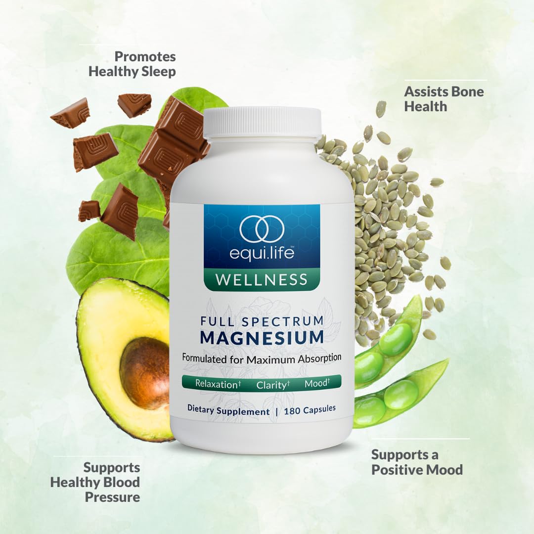 Equilife magnésium 180 capsules sur un fond neutre
