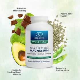 Equilife magnésium 180 capsules sur un fond neutre