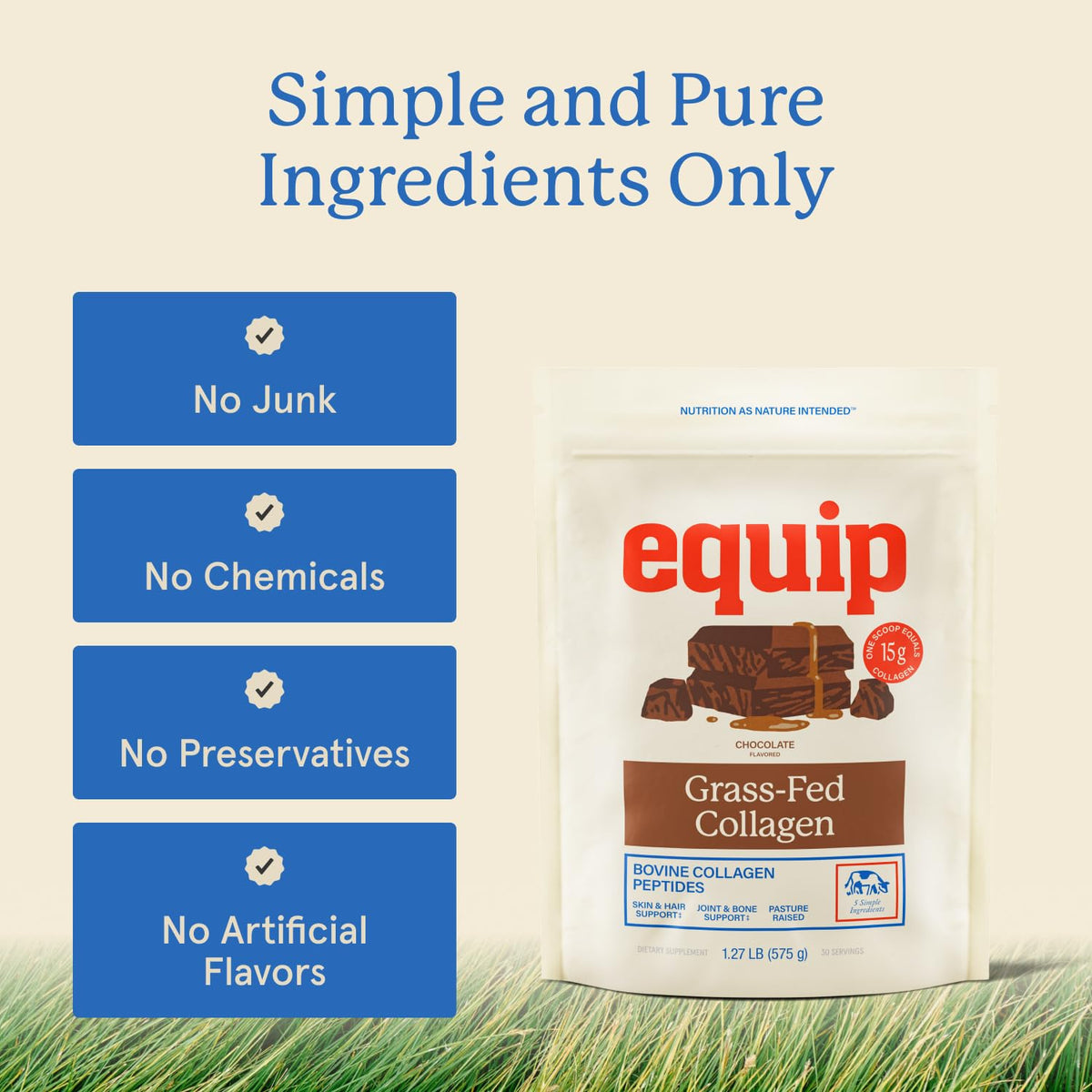 Equip Poudre de Collagène Chocolat 610g vue de côté