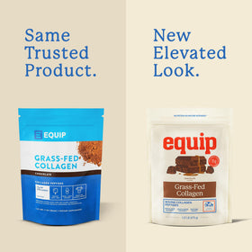 Equip Poudre de Collagène Chocolat 610g vue de dos avec informations nutritionnelles