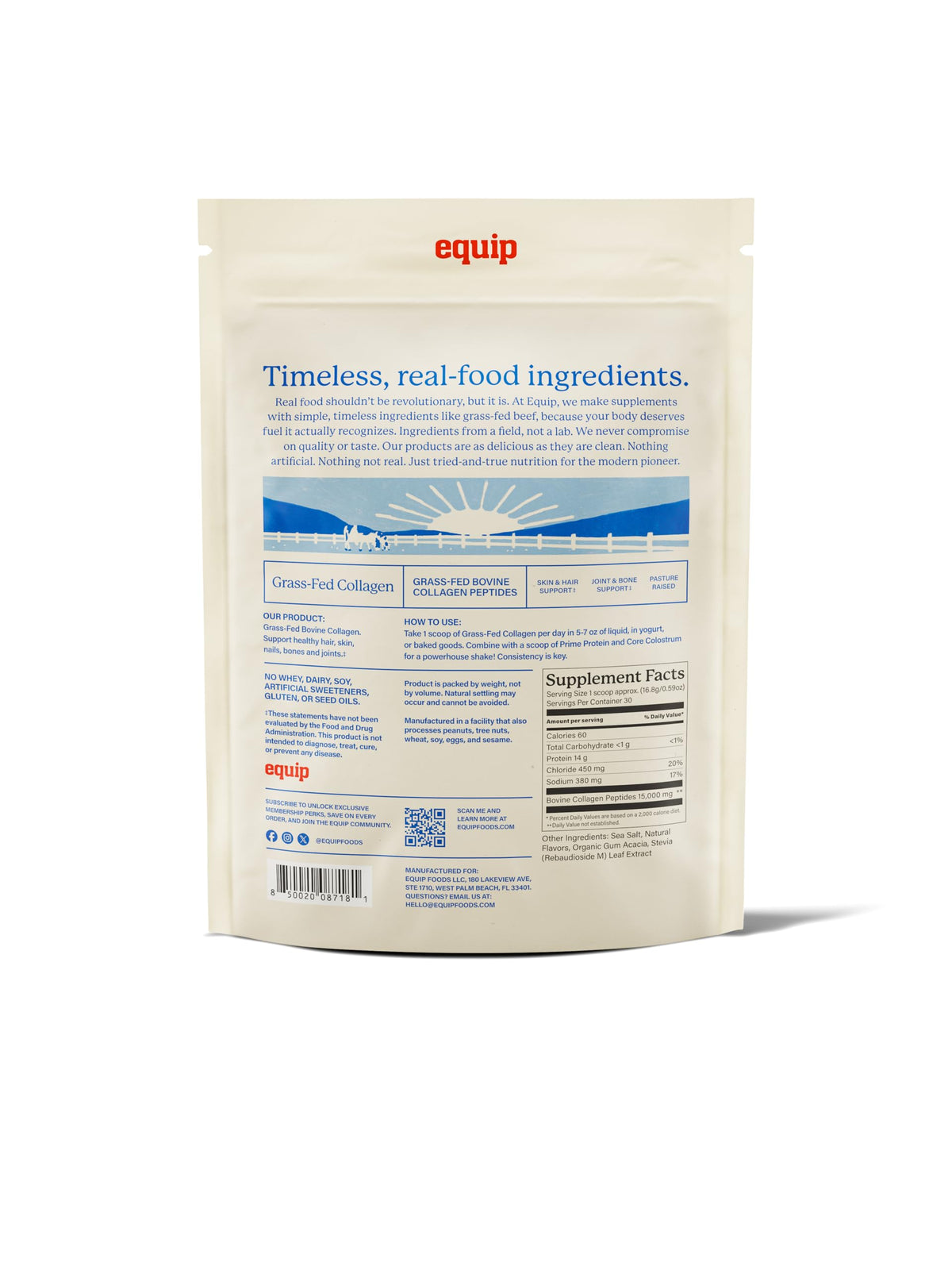 Equip poudre de collagène hydrolysé 14g en usage quotidien