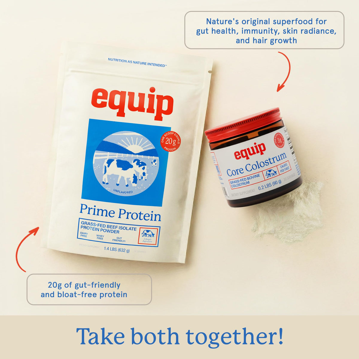 Equip Poudre de Colostrum Bovin 3000mg ingrédients