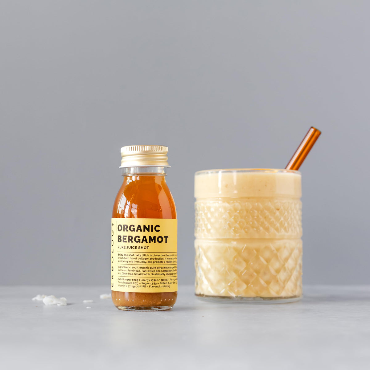 Erbology Jus de Bergamote 100% Bio avec une tranche d'orange