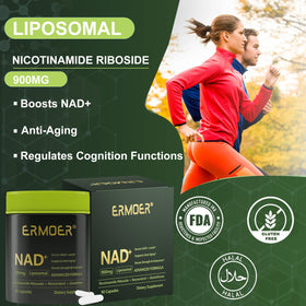 ERMOER NAD Nicotinamide Riboside 900mg étiquette de composition