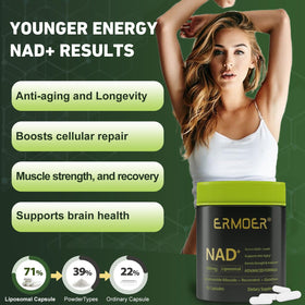 ERMOER NAD Nicotinamide Riboside 900mg sur fond blanc