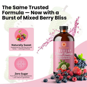 Essence Herbs Bitters Liquide Soursop 473 ml avec baies mélangées