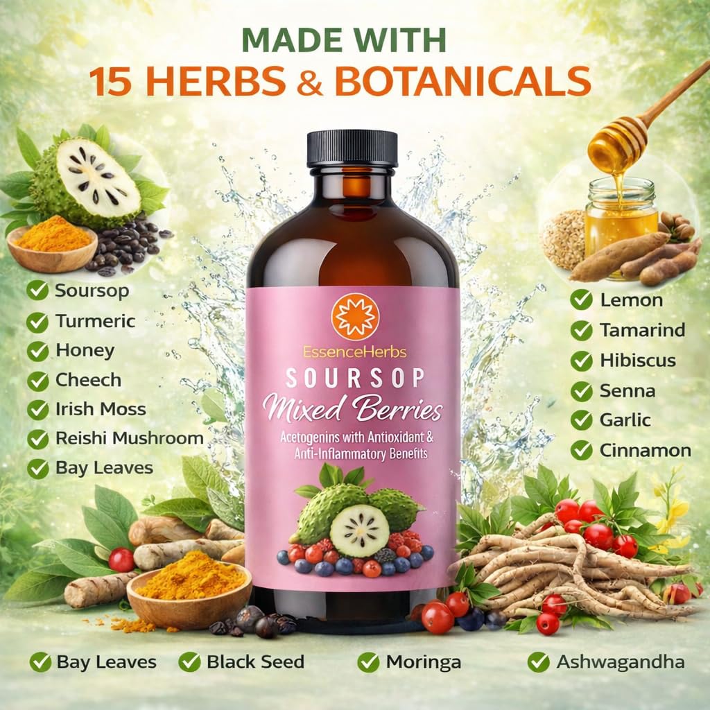 Essence Herbs Bitters Liquide Soursop versé dans un verre
