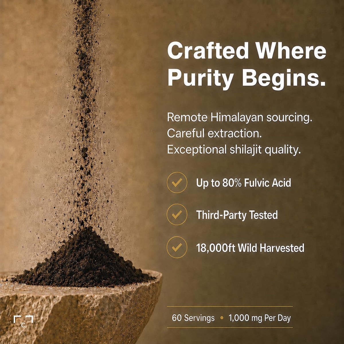 Essencraft Shilajit sur un fond naturel